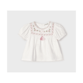 Mayoral Girls Ivory Embroidered Blouse